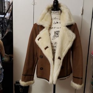 Women's Brown Faux Fur Lined Jacket